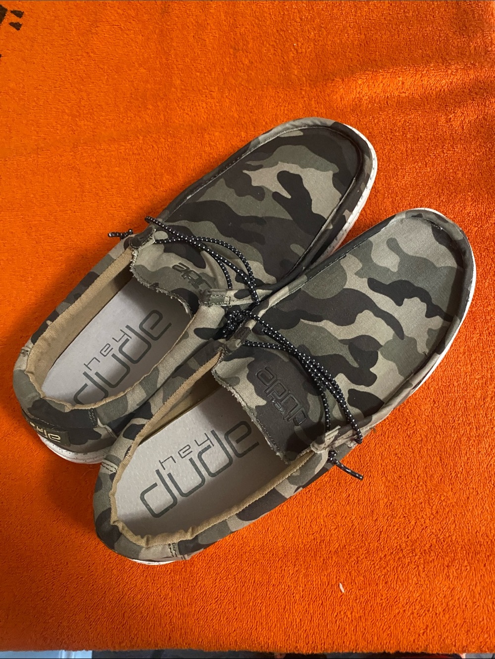 Hey Dude Camo Slip-On Shoes - Olive Green Camo